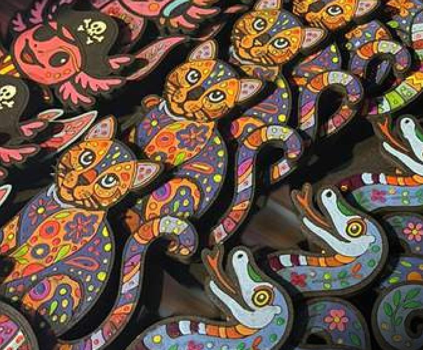 Piezas de madera pintadas a mano de la línea Art2Play